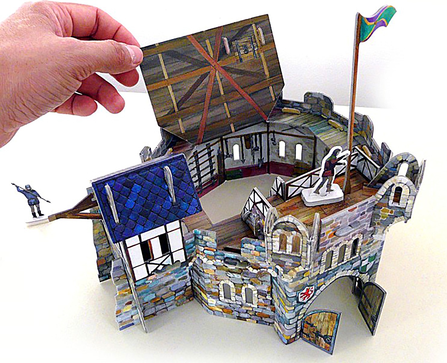 3d Puzzle KARTONMODELLBAU Papier Modell Geschenk Idee Spielzeug Runder Turm Round Tower